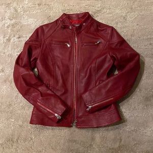 Red leather jacket from Italy